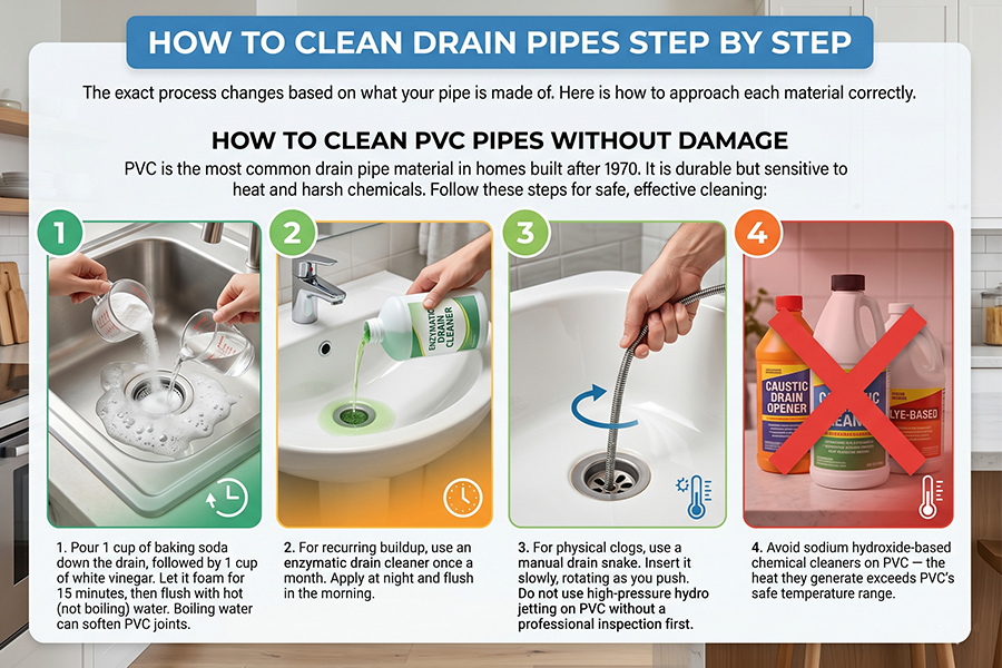How to Clean Drain Pipes Step by Step